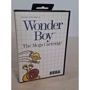 Wonder Boy Sega Master System Mega Cartridge CIB Complete w Manual Insert